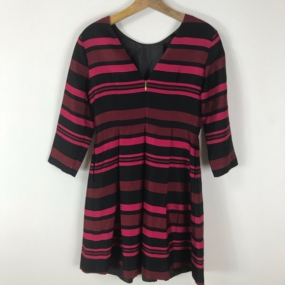 DRAPER JAMES Striped 3/4 Sleeve Fit Flare Dress 6 - Picture 8 of 14